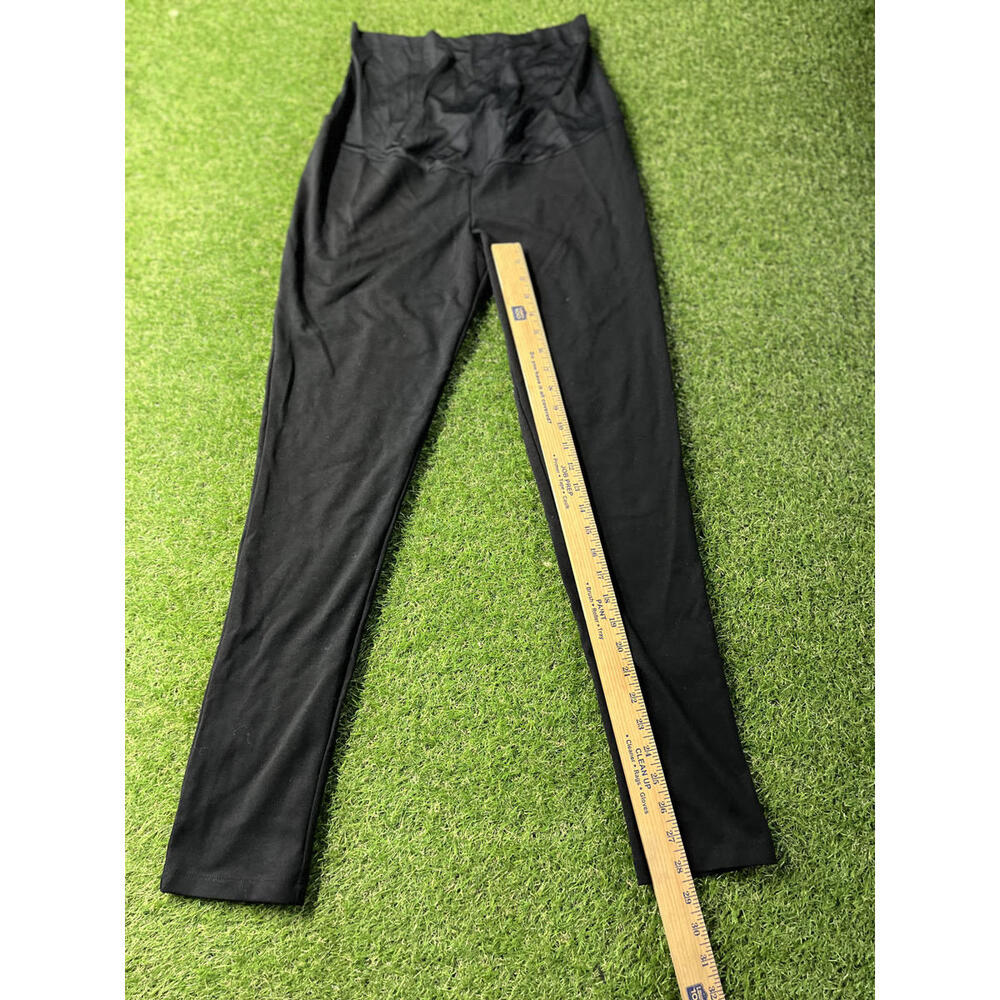 Liz Lange Maternity Black High-Waisted‎ Leggings with Wide Waistband